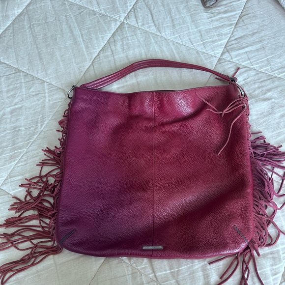 Rebecca Minkoff Handbags - Rebecca Minkoff Burgandy Fringe Leather Shoulder Bag